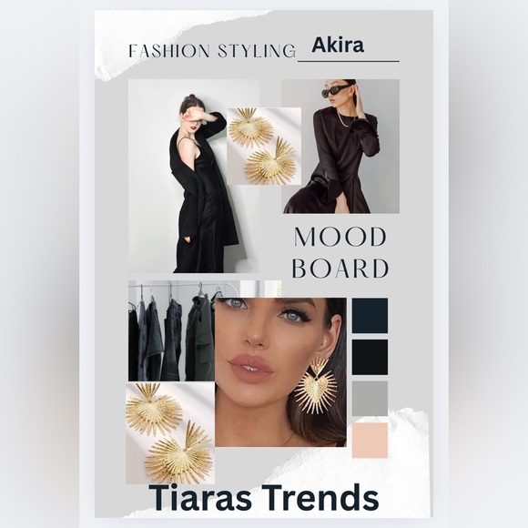 Gold Spiked Drop Earrings - Picture 7 of 7